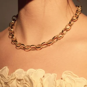 Bibbiena Poppi Acadia 925 sterling zilver gold plated Schakelketting