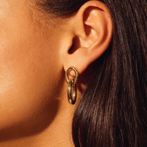 Bibbiena Poppi Adriane 925 sterling zilveren gold plated oorhangers