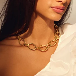 Bibbiena Poppi Adriane 925 sterling zilver gold plated Schakelketting