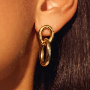 Bibbiena Poppi Adriane 925 sterling zilveren gold plated oorhangers