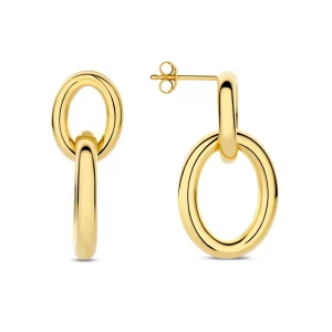 Bibbiena Poppi Adriane 925 sterling zilveren gold plated oorhangers