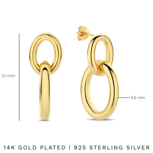 Bibbiena Poppi Adriane 925 sterling zilveren gold plated oorhangers