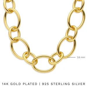 Bibbiena Poppi Adriane 925 sterling zilver gold plated Schakelketting