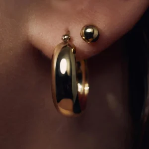 Bibbiena Poppi Casentino 925 sterling zilver gold plated Creolen