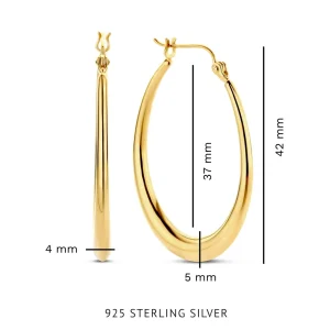 Bibbiena Poppi Casentino 925 sterling zilver gold plated Creolen