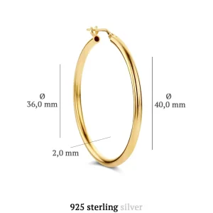 Bibbiena Poppi Casentino 925 sterling zilveren gold plated oorringen met 14 karaat gouden plating