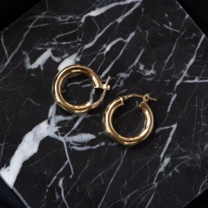 Bibbiena Poppi Casentino 925 sterling zilveren gold plated oorringen met 14 karaat gouden plating