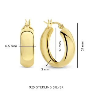 Bibbiena Poppi Casentino 925 sterling zilver gold plated Creolen