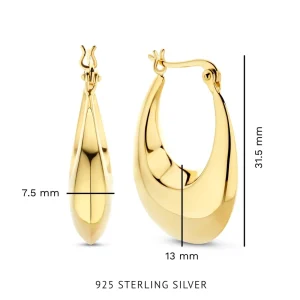 Bibbiena Poppi Casentino 925 sterling zilveren gold plated oorringen