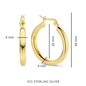 Bibbiena Poppi Casentino 925 sterling zilver gold plated Creolen