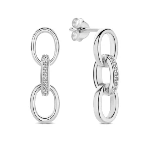 Bibbiena Poppi Clara 925 sterling zilver Oorhangers met zirkonia stenen