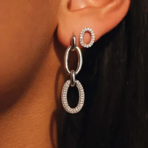 Bibbiena Poppi Clara 925 sterling zilver Oorhangers met zirkonia stenen