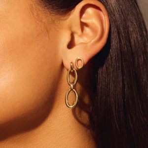 Bibbiena Poppi Clara 925 sterling zilveren gold plated oorhangers