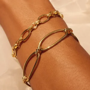 Bibbiena Poppi Clara 925 sterling zilveren gold plated schakel armband