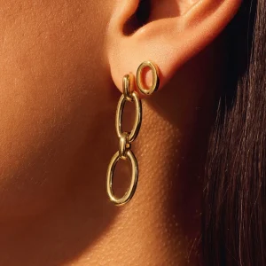 Bibbiena Poppi Clara 925 sterling zilver gold plated Oorknoppen