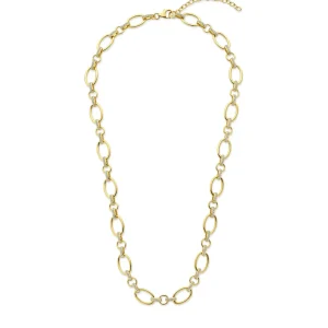 Bibbiena Poppi Clara 925 sterling zilver gold plated Schakelketting met zirkonia stenen