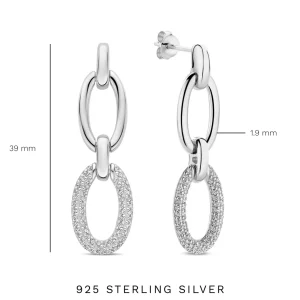 Bibbiena Poppi Clara 925 sterling zilver Oorhangers met zirkonia stenen