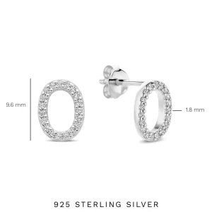 Bibbiena Poppi Clara 925 sterling zilver Oorknoppen met zirkonia stenen