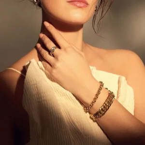 Bibbiena Poppi Lucy 925 sterling zilver gold plated Schakelarmband