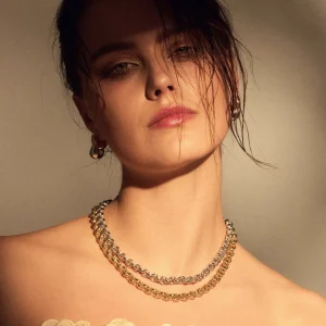 Bibbiena Poppi Lucy 925 sterling zilver gold plated Schakelketting