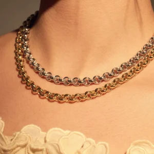 Bibbiena Poppi Lucy 925 sterling zilver gold plated Schakelketting