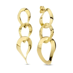 Bibbiena Poppi Madonna 925 sterling zilver gold plated Oorhangers met 14 karaat gouden plating