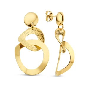 Bibbiena Poppi Madonna 925 sterling zilver gold plated Oorhangers met 14 karaat gouden plating