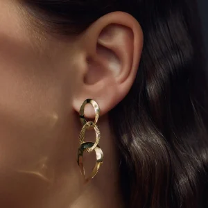 Bibbiena Poppi Madonna 925 sterling zilver gold plated Oorhangers met 14 karaat gouden plating