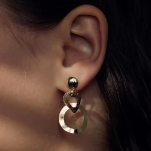 Bibbiena Poppi Madonna 925 sterling zilver gold plated Oorhangers met 14 karaat gouden plating