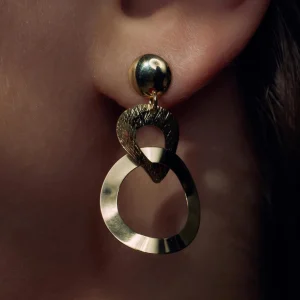 Bibbiena Poppi Madonna 925 sterling zilver gold plated Oorhangers met 14 karaat gouden plating