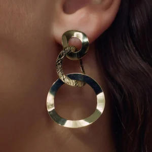 Bibbiena Poppi Madonna 925 sterling zilver gold plated Oorhangers met 14 karaat gouden plating