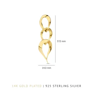 Bibbiena Poppi Madonna 925 sterling zilver gold plated Oorhangers met 14 karaat gouden plating