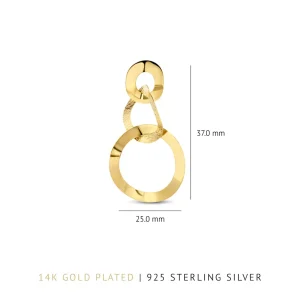 Bibbiena Poppi Madonna 925 sterling zilver gold plated Oorhangers met 14 karaat gouden plating