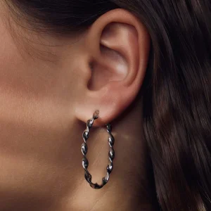 Bibbiena Poppi Viviana 925 sterling zilveren oorringen met twist