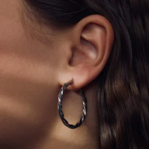 Bibbiena Poppi Viviana 925 sterling zilveren oorringen met twist