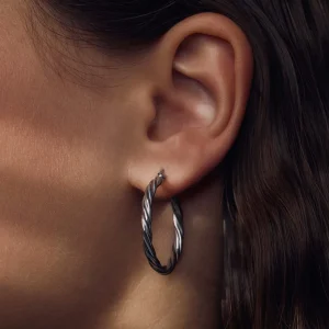 Bibbiena Poppi Viviana 925 sterling zilveren oorringen met twist