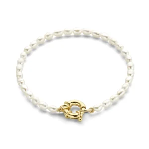 Brioso Cortona Bella 925 sterling zilveren gold plated parel armband