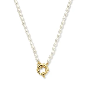 Brioso Cortona Bella 925 sterling zilveren gold plated parel ketting