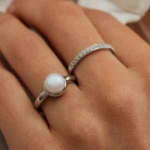 Brioso Cortona Bella 925 sterling zilveren ring met zoetwaterparel