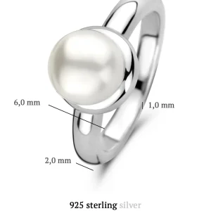 Brioso Cortona Bella 925 sterling zilveren ring met zoetwaterparel