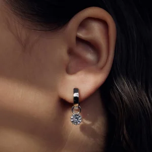 Cento Luci Rosia 925 sterling zilver Creolen met zirkonia steen