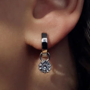 Cento Luci Rosia 925 sterling zilver Creolen met zirkonia steen