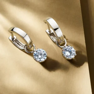 Cento Luci Rosia 925 sterling zilver Creolen met zirkonia steen