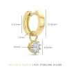 Cento Luci Rosia 925 sterling zilveren gold plated oorringen met zirkonia steen