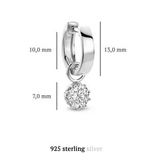 Cento Luci Rosia 925 sterling zilver Creolen met zirkonia steen