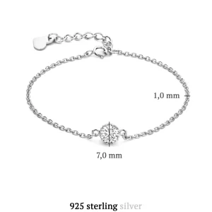Cento Luci Rosia 925 sterling zilveren armband met zirkonia steen