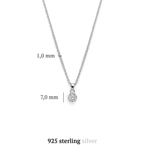 Cento Luci Rosia 925 sterling zilver Ketting met zirkonia steen