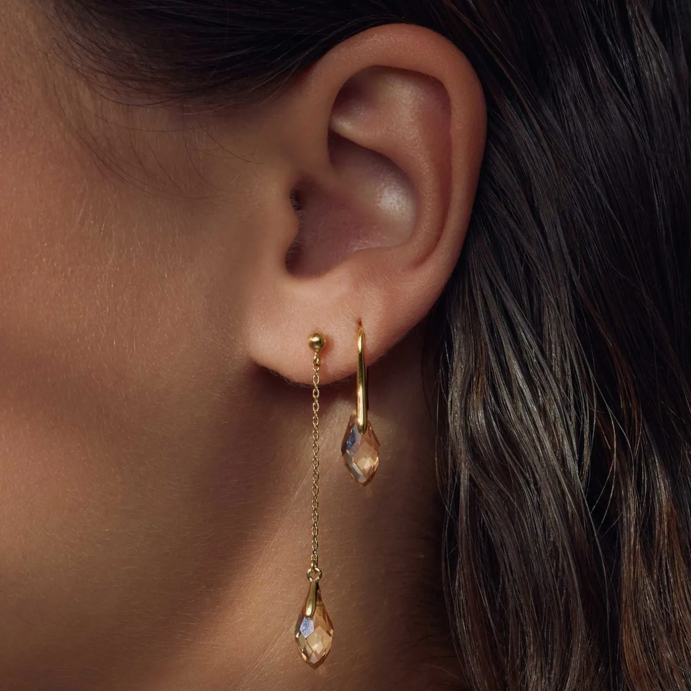 la_sirena_ombrone__sterli_1.webp La Sirena Ombrone 925 sterling zilveren gold plated Oorhangers