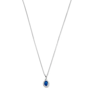 Mia Colore Azure 925 sterling zilver Ketting met blauwe zirkonia steen
