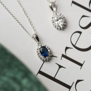 Mia Colore Azure 925 sterling zilver Ketting met blauwe zirkonia steen